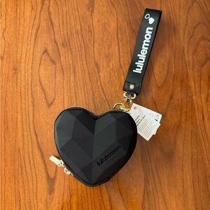 lululemon Geometric Black Hard Heart Wristlet pouch